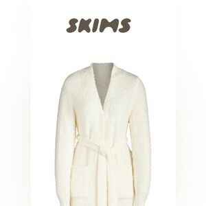 SKIMS LONG COZY KNIT ROBE in color BONE Size L/XL